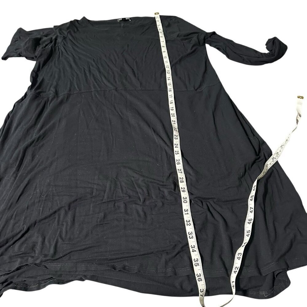 Eileen Fisher Viscose Jersey Stretch Pockets Long Sleeve Knee Dress XL Black - Picture 10 of 11